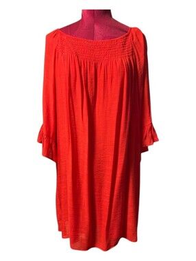 Sharagano Red Women’s Peasant Dress, Size 1X